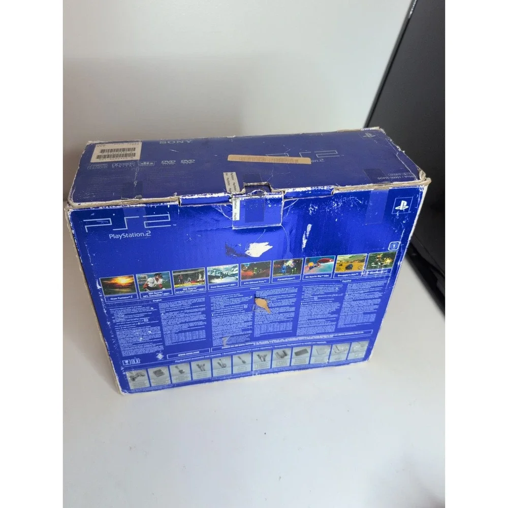 Sony PlayStation 2 PS2 Fat Black Console SCPH-30001 + Contollers, Box & Games